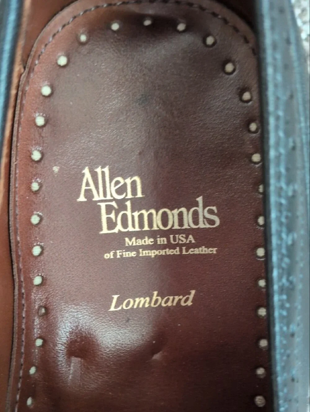 Allen Edmonds Black Leather Wingtip Leather Dress Shoes (Lombard)